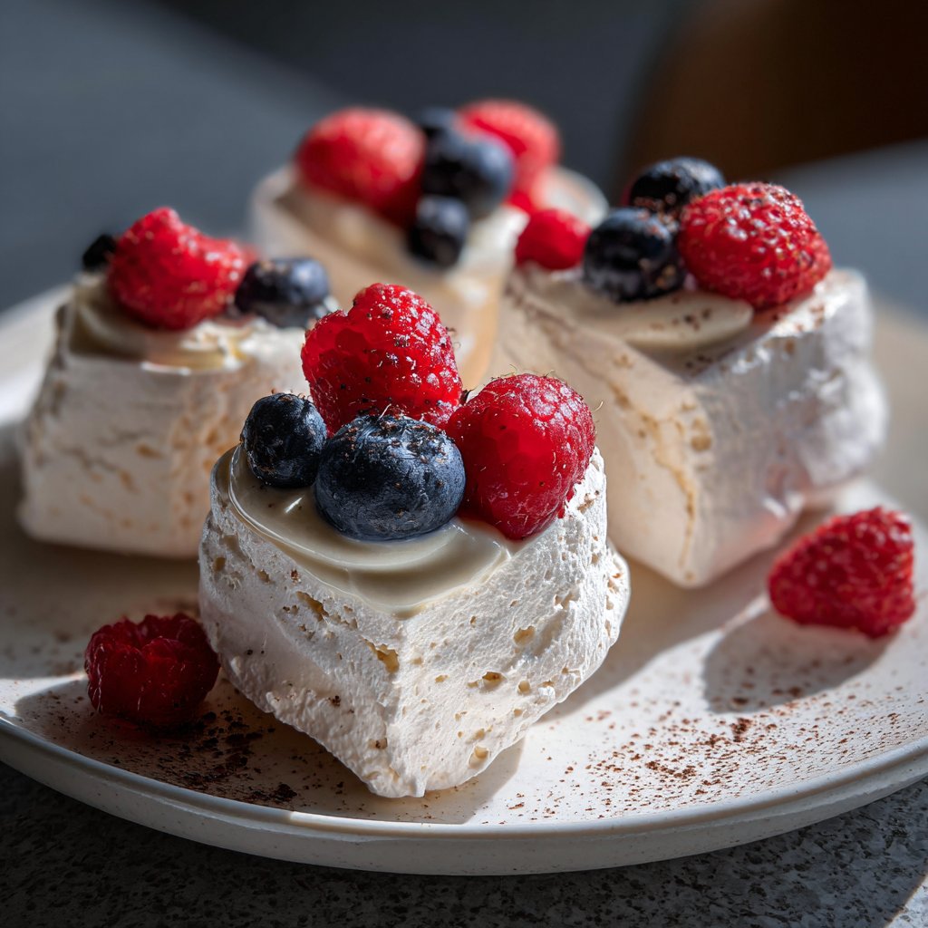 Mini Pavlova Hearts with Cream