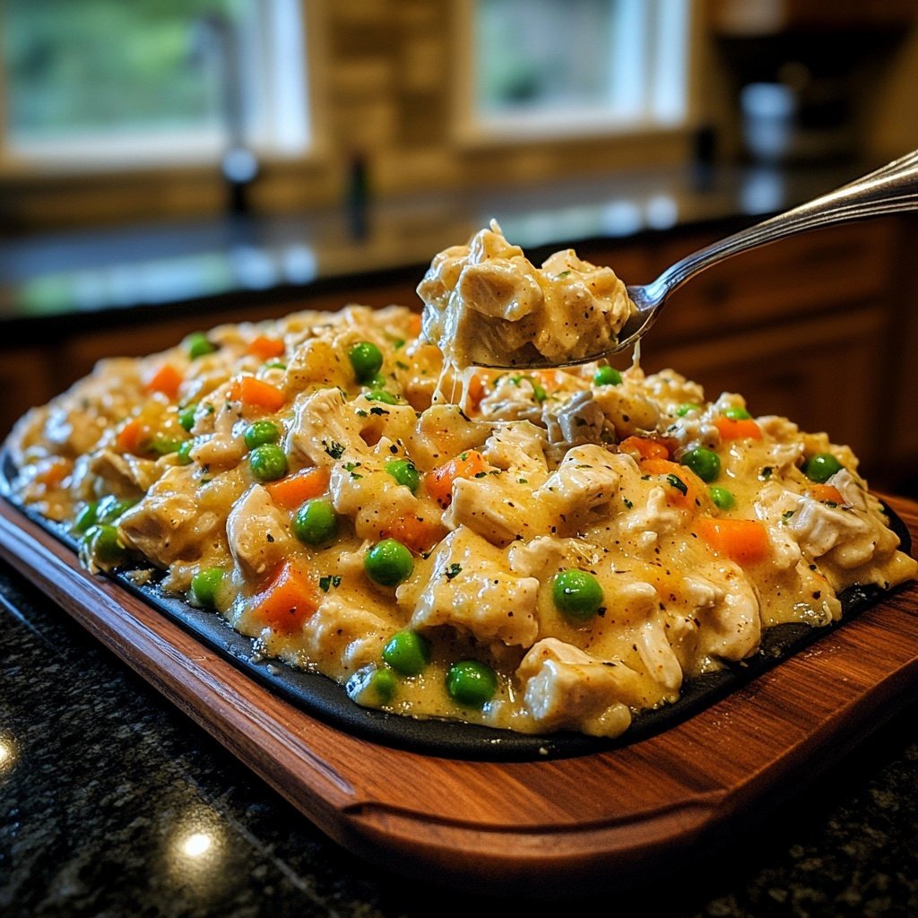 Spicy Crockpot Chicken Pot Pie Filling