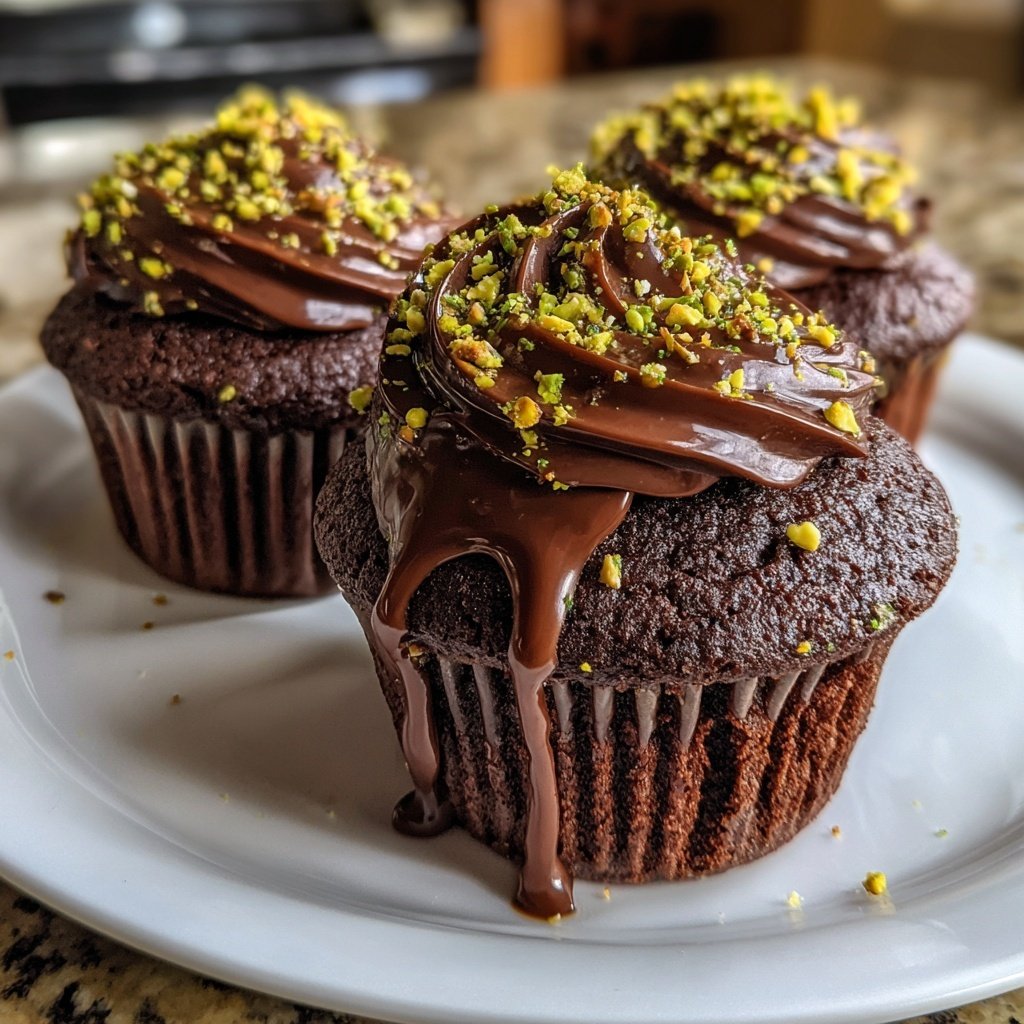 Chocolate Pistachio Cupcakes