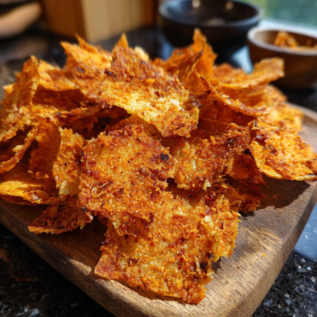 Crispy Eggplant Garlic Chips