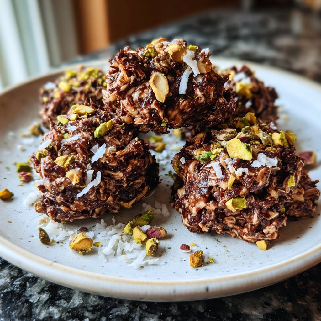 Chocolate Pistachio Coconut Bites