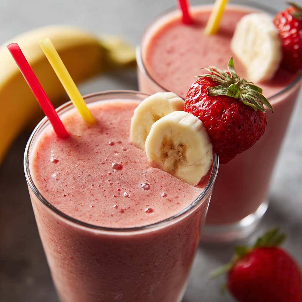 Strawberry Banana Smoothie With Milk