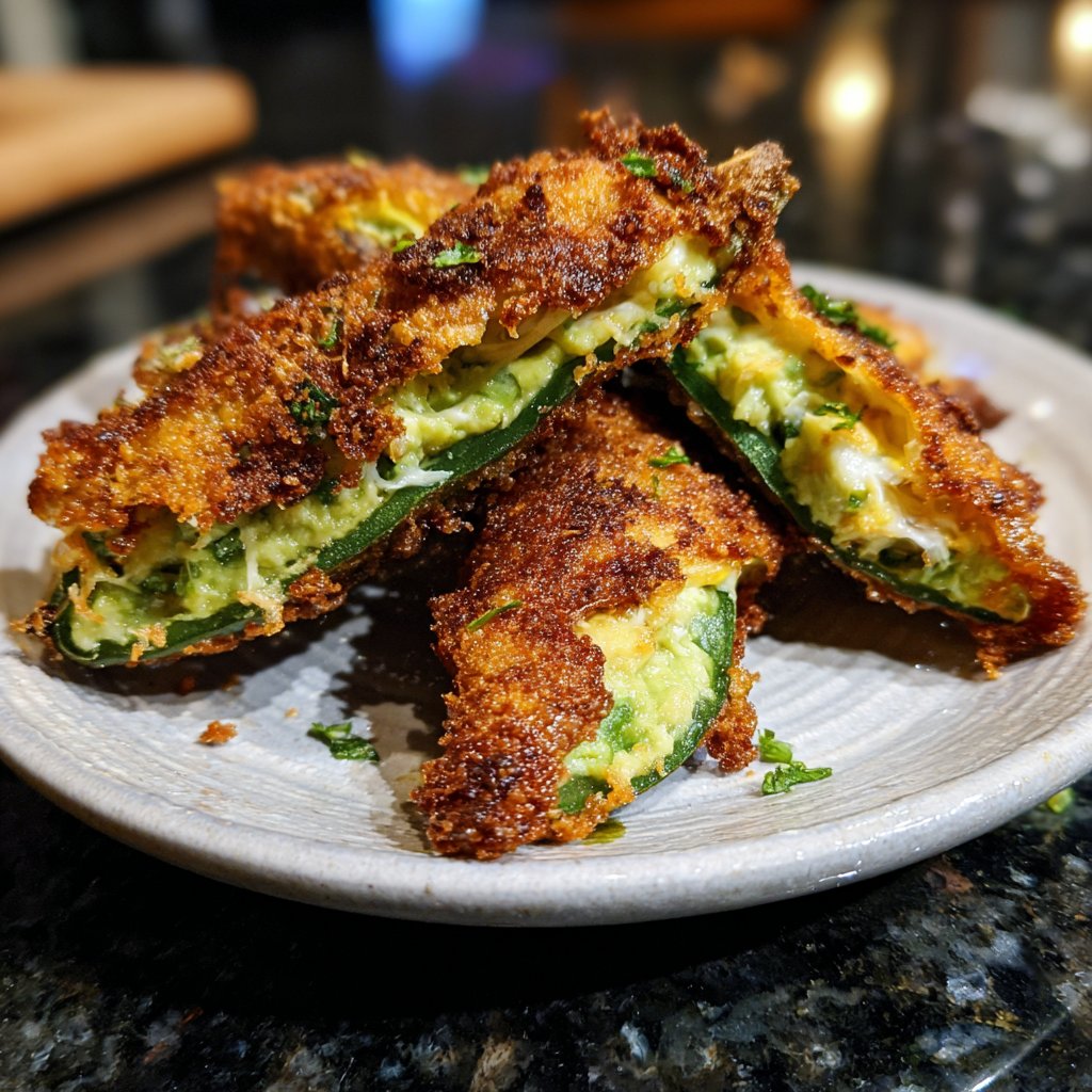 Jalapeno Poppers with Creamy Avocado Filling