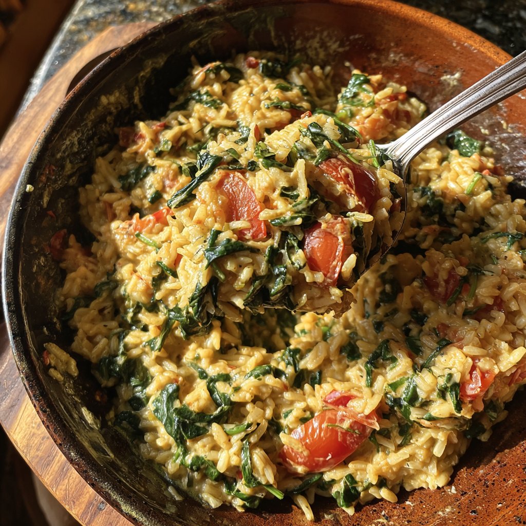 Creamy Spinach Tomato Rice
