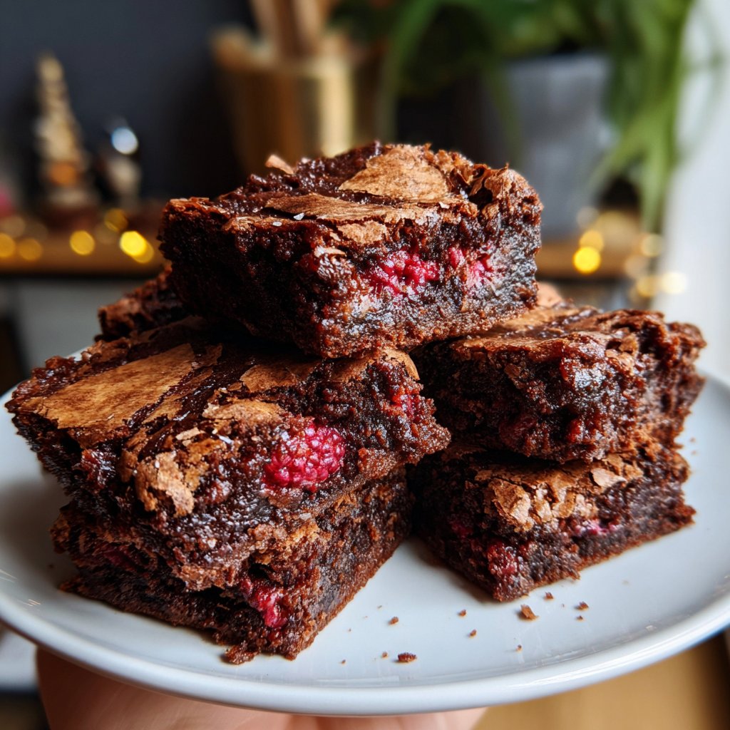 Cottage Cheese Brownies with Raspberry Swirl