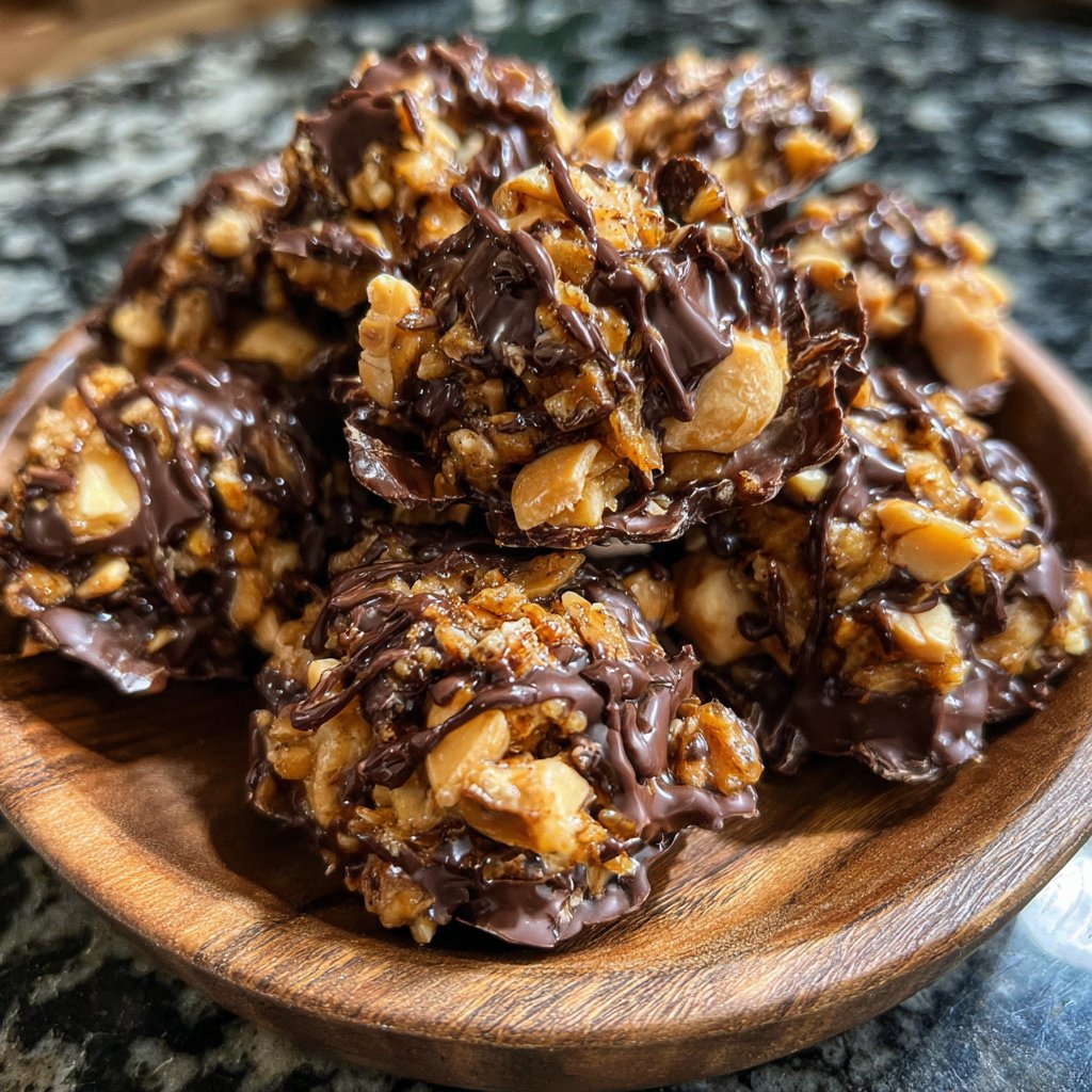 Chocolate Coconut Peanut Clusters