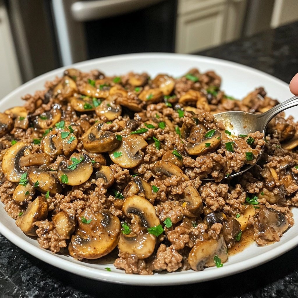 Ground Beef and Mushroom Skillet
