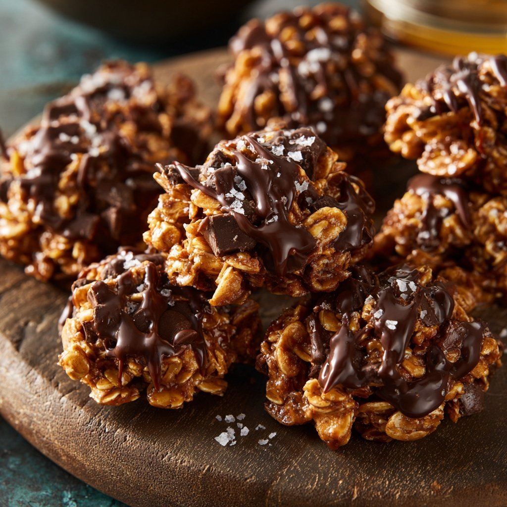 Chocolate Oat Peanut Clusters