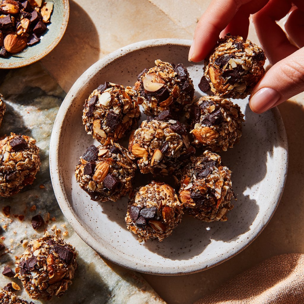 Chocolate Almond Coconut Granola Bites