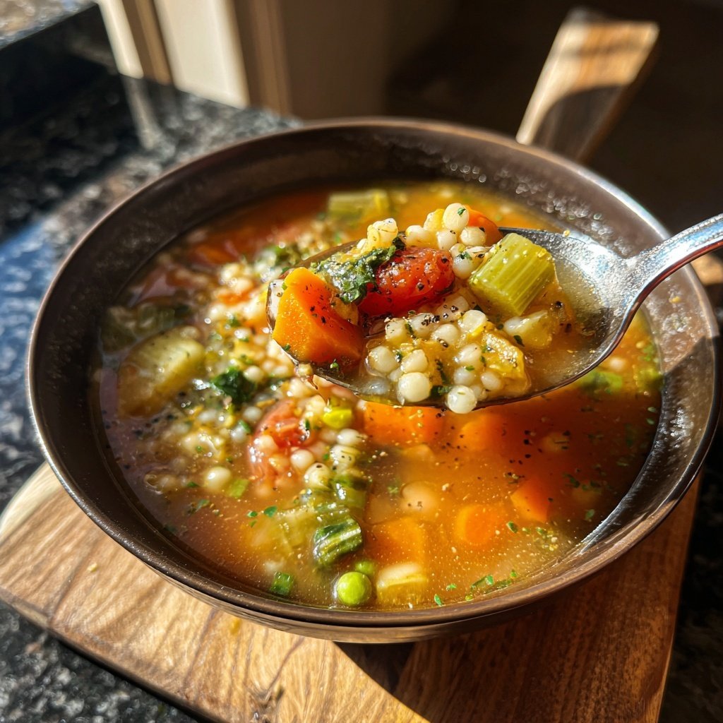 Healthy Crockpot Barley Soup