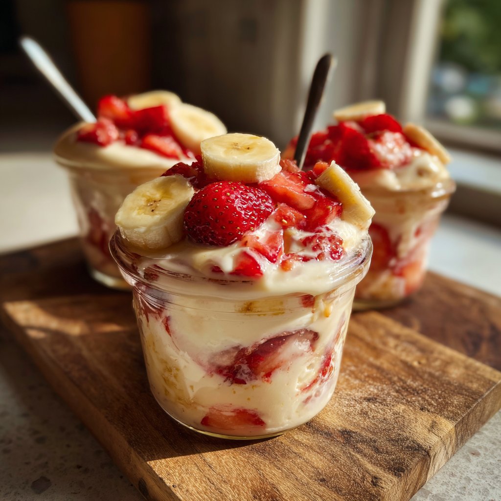 Strawberry Banana Yogurt Breakfast Pots