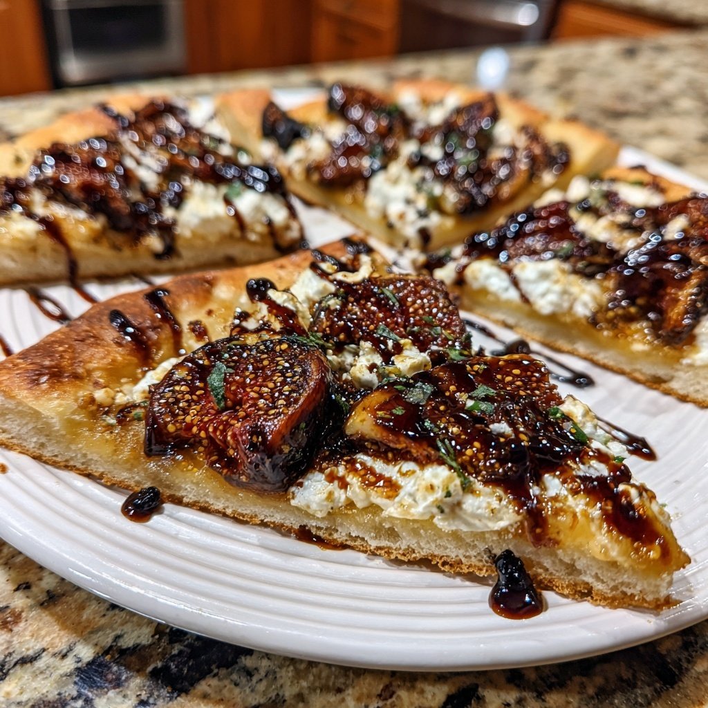 Roasted Fig Flatbread with Balsamic Drizzle