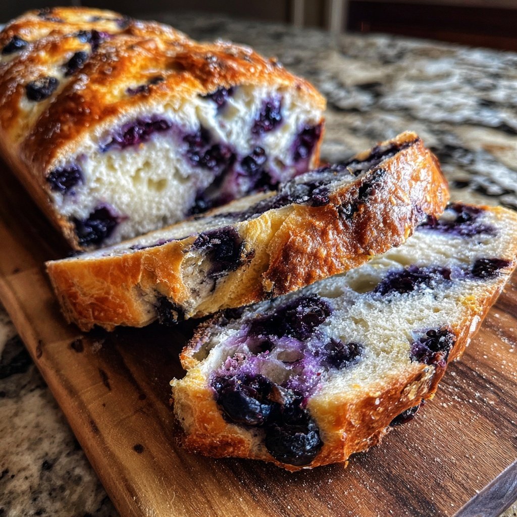 Blueberry Lemon Sourdough Bread Loaf