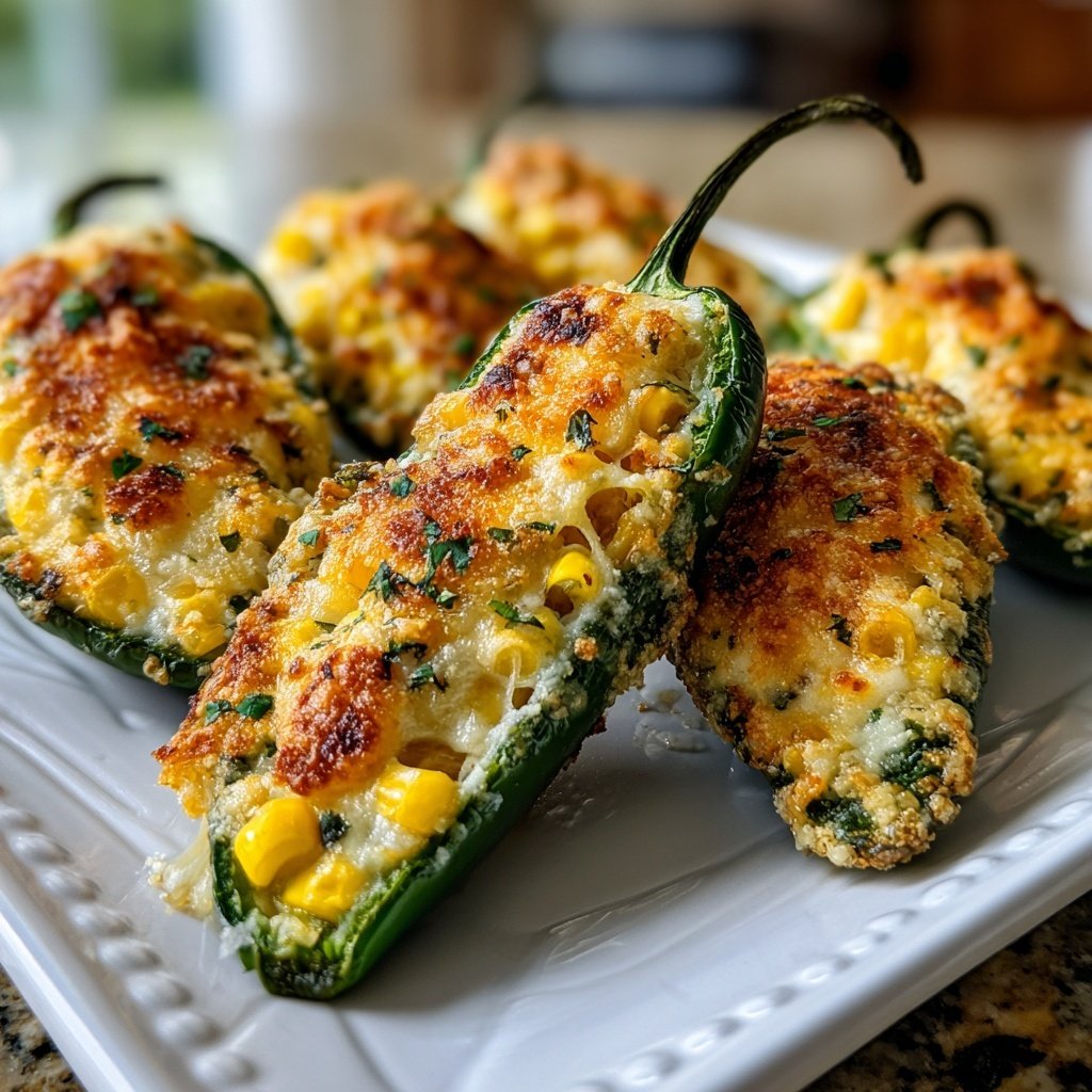 Jalapeno Poppers Stuffed with Corn