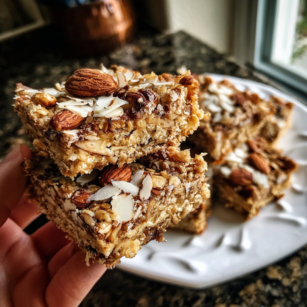 Vanilla Almond Oat Breakfast Squares